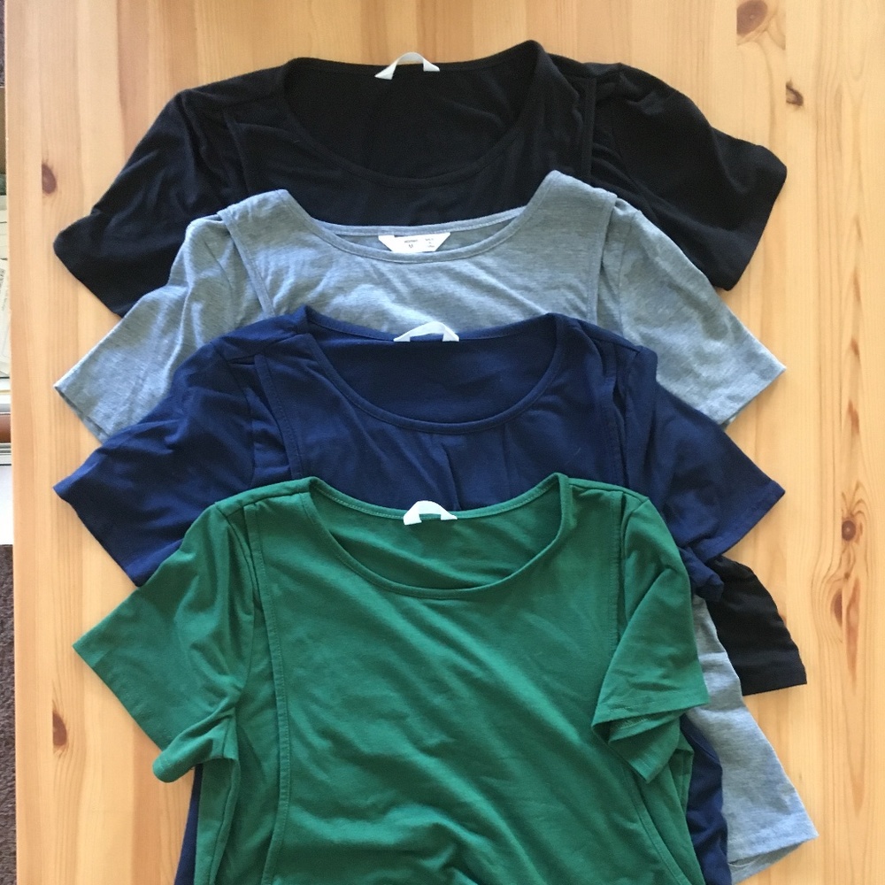 Breast feeding T-shirts, black, gray, green, navy blue